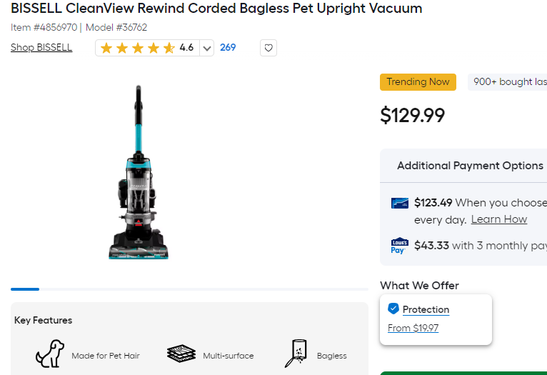 BISSELL CleanView Rewind Corded Bagless Pet Upright Vacuum - Photo 8